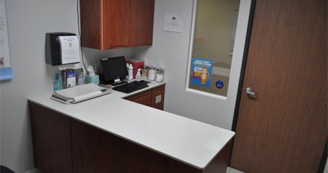 Bloomfield Animal Hospital Office inside reception table